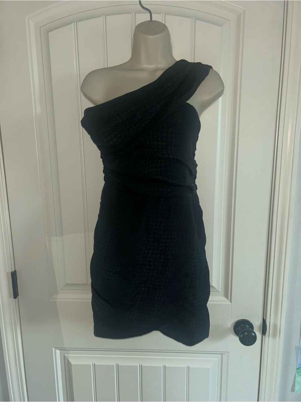 NEW Affliction Black Premium Elegant One-Shoulder Multi Way Black Dress Sz 10